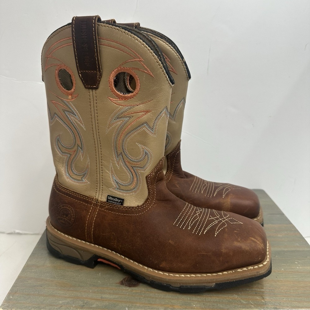Red Wing Irish Setter Women's 9.5 B Steel toe Brown Cowboy Work Boot 83206